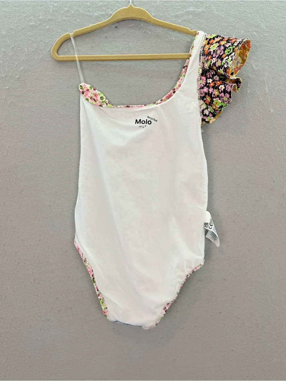 Molo New Girls Nitt one shoulder floral print one piece swimsuit Meadow petite 8